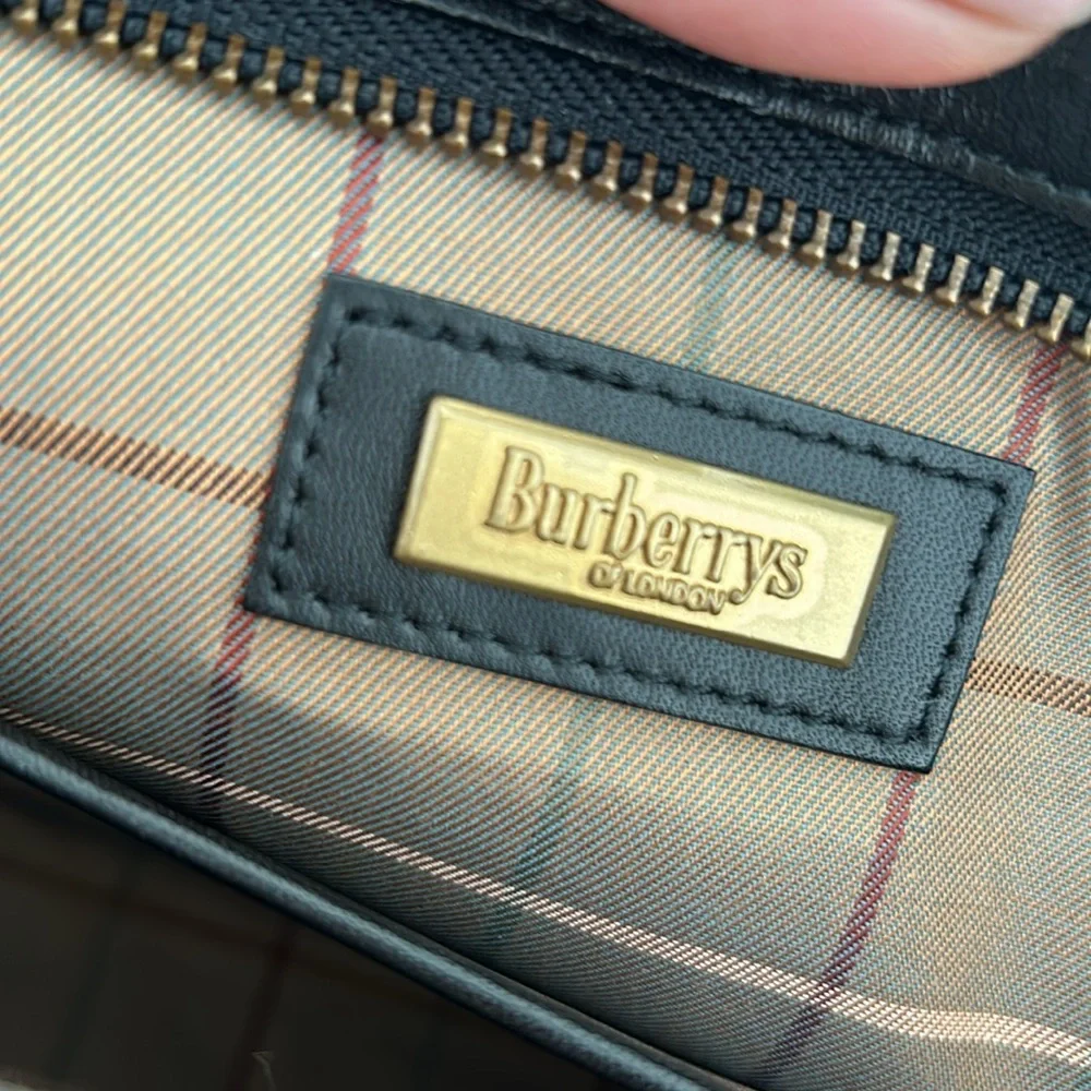 Burberrys Clutch Bag Leather Black vintage - Picture 12 of 16